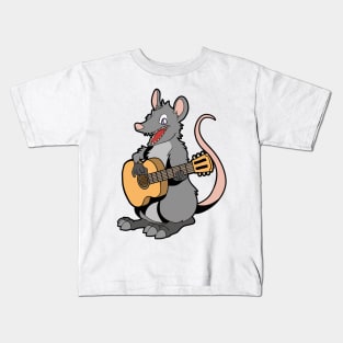 Cartoon opossum playing guitar Kids T-Shirt